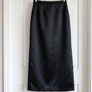 J.R. Nites by Caliendo Black Maxi Satin Skirt 8 Elastic Back Lined  Evening